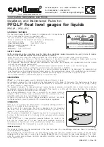 Preview for 1 page of Camlogic PFG-LP Installation And Maintenance