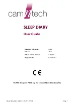 Предварительный просмотр 1 страницы CamNtech Sleep Diary User Manual