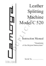 Предварительный просмотр 1 страницы Camoga C 520 Instruction Manual