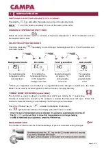 Preview for 8 page of Campa Select Series Installation And Operating Instructions Manual