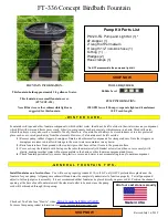 Preview for 1 page of Campania International Concept Birdbath Fountain Manual