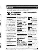 Предварительный просмотр 1 страницы Campbell Hausfeld 3-in-1 PowerPal Operating Instructions Manual