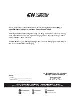 Preview for 2 page of Campbell Hausfeld AC080100 Operating Instructions And Parts Manual