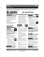 Campbell Hausfeld Air Cut-Off Tool Operating Instructions предпросмотр