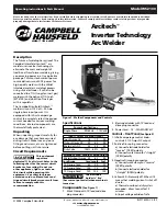 Предварительный просмотр 1 страницы Campbell Hausfeld ARCITECH WS2100 Operating Instructions And Parts Manual