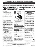 Preview for 17 page of Campbell Hausfeld Attach it to this  or file it for safekeeping. IN626701AV Operating Instructions And Parts Manual