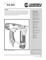 Preview for 3 page of Campbell Hausfeld Brad Nailer CHN70200 Operating Instructions And Parts Manual