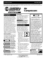 Preview for 1 page of Campbell Hausfeld Cast Iron Series Operating Instructions Manual