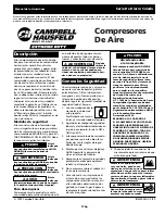 Preview for 17 page of Campbell Hausfeld Cast Iron Series Operating Instructions Manual