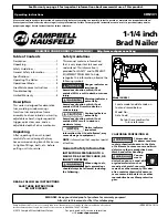 Предварительный просмотр 1 страницы Campbell Hausfeld CHN101 Operating Instructions Manual