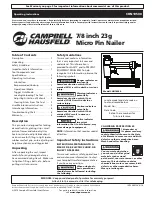 Campbell Hausfeld CHN10500 Operating Instructions Manual preview