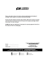 Предварительный просмотр 2 страницы Campbell Hausfeld DC01001 Operating Instructions And Parts Manual