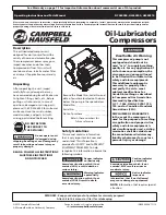 Предварительный просмотр 1 страницы Campbell Hausfeld DC040000 Operating Instructions And Parts Manual