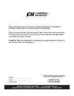 Предварительный просмотр 2 страницы Campbell Hausfeld DC130010 Operating Instructions And Parts Manual
