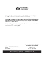 Предварительный просмотр 2 страницы Campbell Hausfeld DC260000 Operating Instructions And Parts Manual