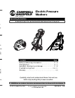 Preview for 1 page of Campbell Hausfeld Electric Pressure Washers Operating Instructions Manual