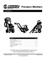 Preview for 1 page of Campbell Hausfeld Electric Pressure Washers Product Manual