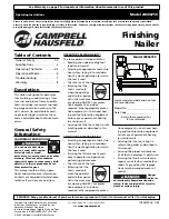 Предварительный просмотр 1 страницы Campbell Hausfeld Finishing Nailer JB006750 Operating Instructions Manual