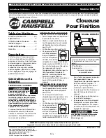 Предварительный просмотр 9 страницы Campbell Hausfeld Finishing Nailer JB006750 Operating Instructions Manual