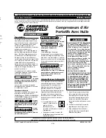 Предварительный просмотр 9 страницы Campbell Hausfeld FP2000 Operating Instructions Manual