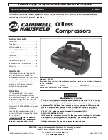 Предварительный просмотр 1 страницы Campbell Hausfeld FP2601 Operating Instructions And Parts Manual