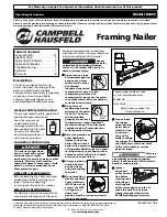 Campbell Hausfeld Framing Nailer JB3495 Operating Instructions Manual preview