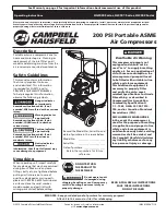 Предварительный просмотр 1 страницы Campbell Hausfeld HG3000 Series Operating Instructions Manual