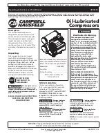 Предварительный просмотр 1 страницы Campbell Hausfeld HL540200 Operating Instructions And Parts Manual