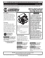 Preview for 1 page of Campbell Hausfeld HL540210 Operating Instructions And Parts List Manual