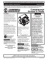 Preview for 13 page of Campbell Hausfeld HL540210 Operating Instructions And Parts List Manual