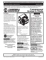 Предварительный просмотр 13 страницы Campbell Hausfeld HL540210 Operating Instructions And Parts List Manual