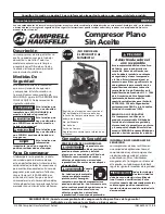 Preview for 17 page of Campbell Hausfeld HM7500 Operating Instructions Manual