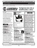 Preview for 9 page of Campbell Hausfeld HX5100 Operating Instructions Manual