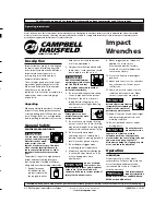 Campbell Hausfeld Impact Wrenches Operating Instructions Manual предпросмотр