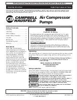 Предварительный просмотр 1 страницы Campbell Hausfeld IN228704AV Operating Instructions Manual