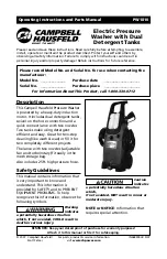 Preview for 1 page of Campbell Hausfeld IN468300AV Operating Instructions And Parts Manual