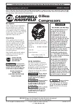 Preview for 1 page of Campbell Hausfeld IN614207AV Operating Instructions And Parts List Manual