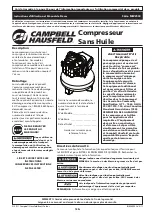 Preview for 13 page of Campbell Hausfeld IN634000AV Operating Instructions & Parts List Manual