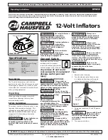 Предварительный просмотр 1 страницы Campbell Hausfeld IN718303AV Operating Instructions Manual