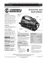 Предварительный просмотр 1 страницы Campbell Hausfeld IN718402AV Operating Instructions Manual