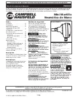 Предварительный просмотр 13 страницы Campbell Hausfeld IN730800AV Operating Instructions Manual