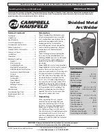 Предварительный просмотр 1 страницы Campbell Hausfeld IN973900AV Operating Instructions And Parts Manual