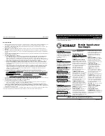 Preview for 9 page of Campbell Hausfeld Kobalt KBS530 Operating Instructions Manual