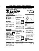 Предварительный просмотр 1 страницы Campbell Hausfeld NB0064 Operating Instructions Manual