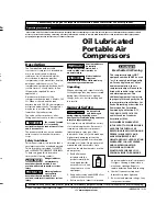 Предварительный просмотр 1 страницы Campbell Hausfeld Oil Lubricated Portable Air Compressors Operating Instructions Manual