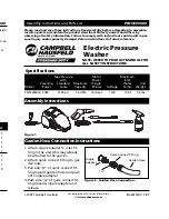 Campbell Hausfeld PW132000AV Assembly Instructions And Parts List предпросмотр