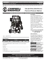 Preview for 1 page of Campbell Hausfeld PW150100 Operating Instructions And Parts Manual