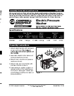 Предварительный просмотр 1 страницы Campbell Hausfeld PW1580 Assembly Instructions And Parts List