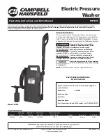 Preview for 1 page of Campbell Hausfeld PW1605 Operating Instructions And Parts Manual