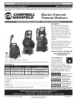 Campbell Hausfeld PW1825 Operating Instructions And Parts Manual preview